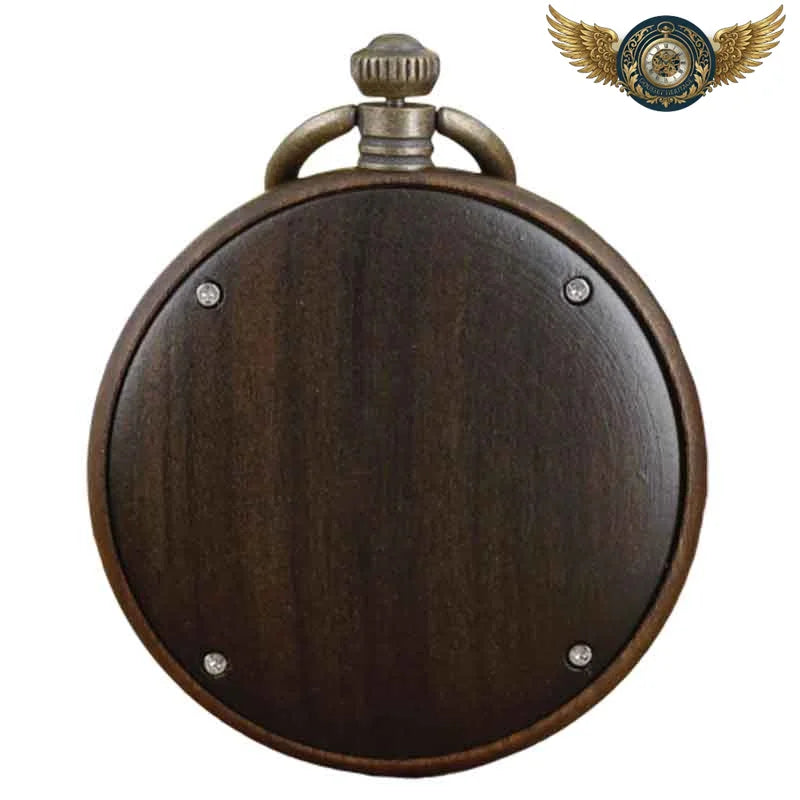 Le Gousset Noble - Montre de Poche Bois Quartz Semi-Squelette