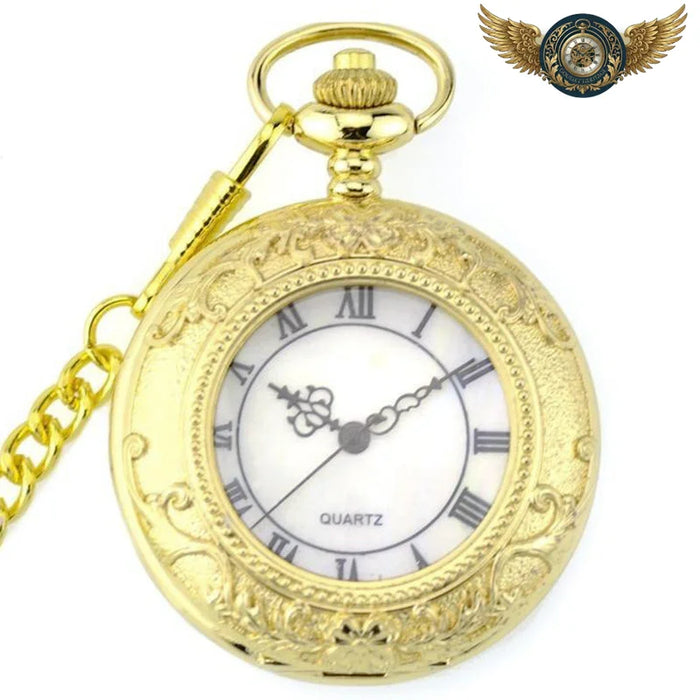 Le Gousset Victorien - Montre de Poche Gravée Or Quartz - Or - Gousset-heritage