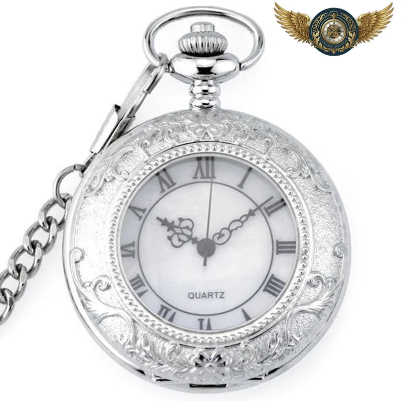 Le Gousset Victorien - Montre de Poche Gravée Or Quartz - Argent - Gousset-heritage