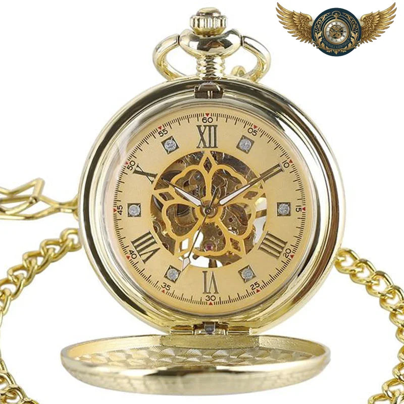 Le Grand Duc - Montre Gousset Demi-Chasseur Squelette Or & Bleu
