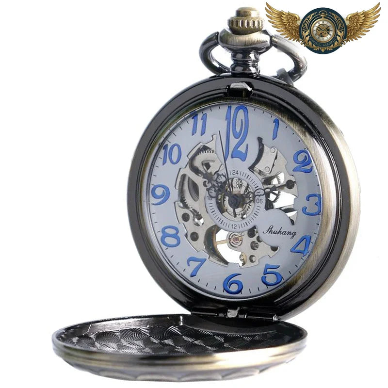 Le Héraut - Montre Gousset Mécanique Squelette Bronze Antique - Vue 2 - Gousset-heritage