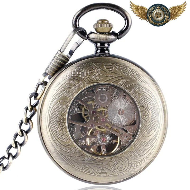 Le Héraut - Montre Gousset Mécanique Squelette Bronze Antique - Vue 3 - Gousset-heritage
