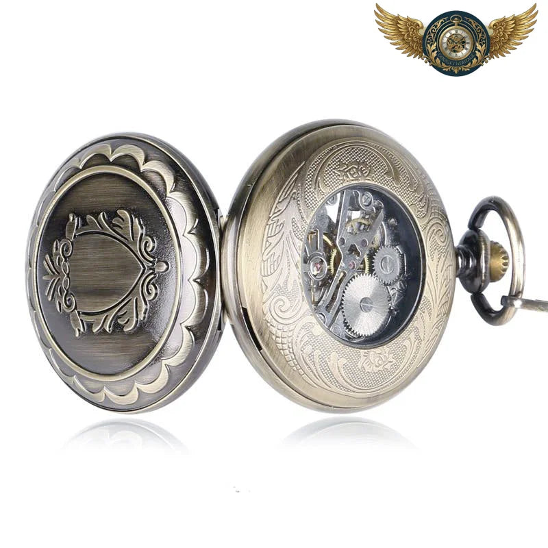Le Héraut - Montre Gousset Mécanique Squelette Bronze Antique - Vue 5 - Gousset-heritage