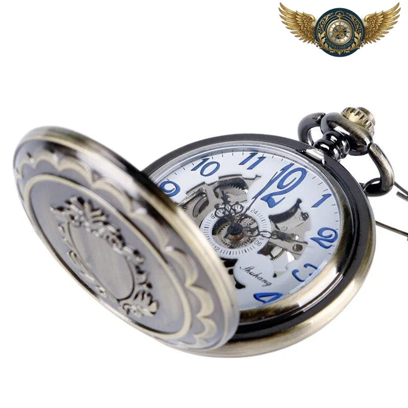 Le Héraut - Montre Gousset Mécanique Squelette Bronze Antique - Vue 6 - Gousset-heritage
