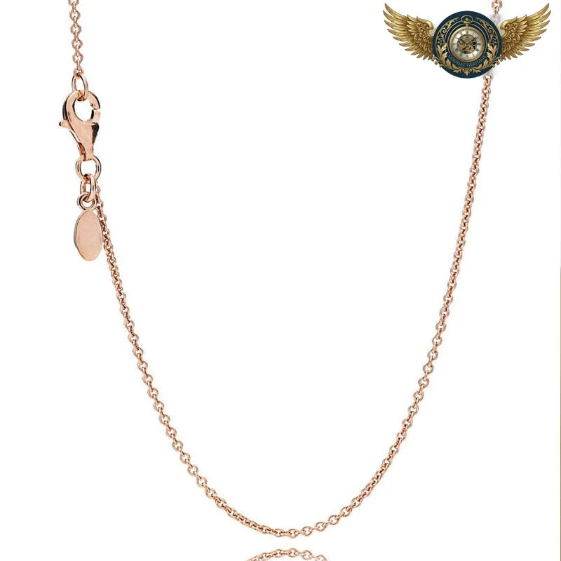 Le Léger Sautoir - Chaîne de Gousset Maille Forçat Argent 925 - Or rose - Gousset-heritage