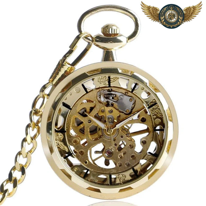 Le Majestic - Montre Gousset Squelette Automatique Dorée 47mm - Vue 1 - Gousset-heritage