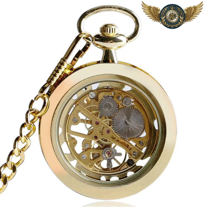 Le Majestic - Montre Gousset Squelette Automatique Dorée 47mm - Vue 2 - Gousset-heritage