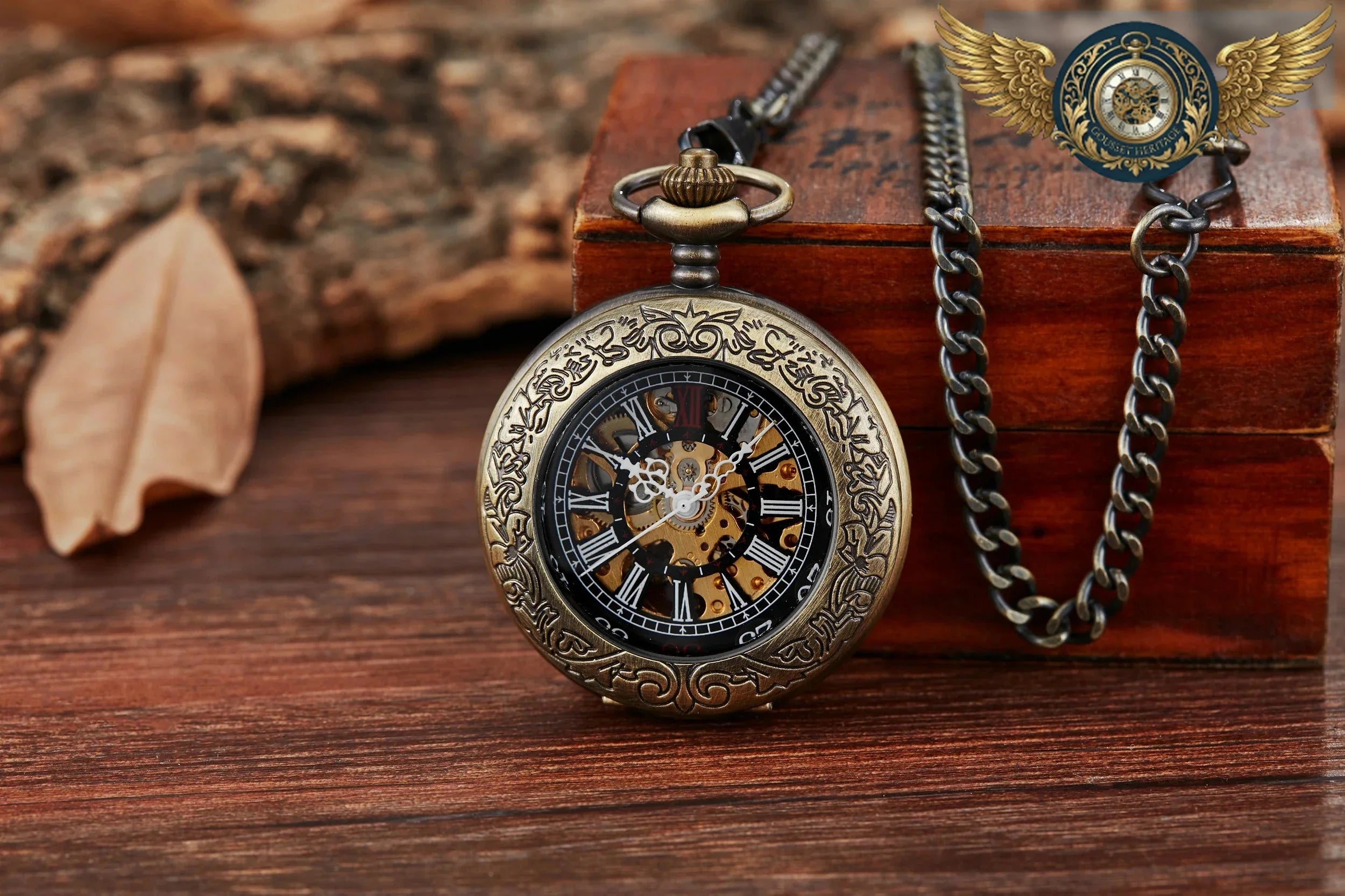 Le Mécanicien – Gousset Squelette Demi-Chasseur Patine Bronze - Vue 3 - Gousset-heritage
