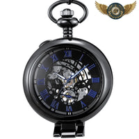 Le Mécano-Dandy - Montre Gousset Squelette à Loupe, Remontage Manuel - modèle Noir 2 - Gousset-heritage