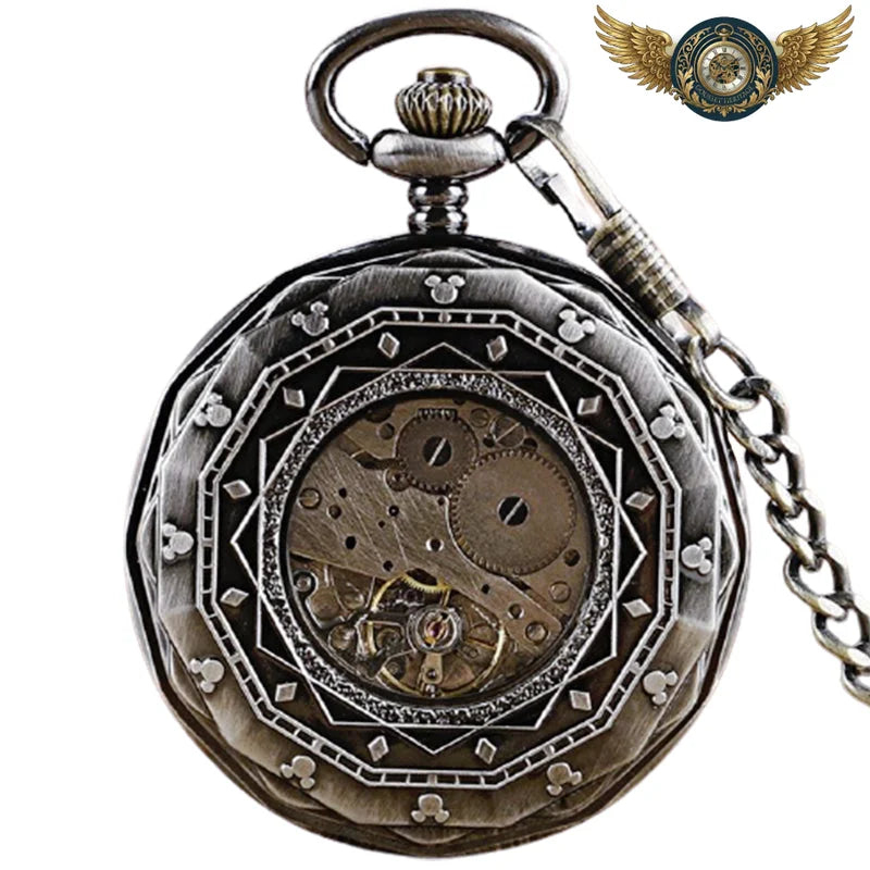 Le Mécano - Montre Gousset Squelette Facettée Bronze - Vue 2 - Gousset-heritage