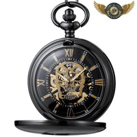Le Memento Mori - Montre de poche Mécanique Squelette Crâne - modèle Noir - Gousset-heritage