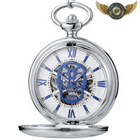 Le Memento Mori - Montre de poche Mécanique Squelette Crâne - modèle Argent - Gousset-heritage