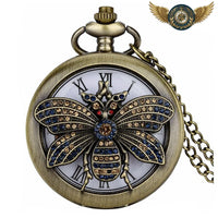 Le Mystère de Minerve - Montre à Gousset Bronze Chasseur Chouette - modèle Abeille 80cm - Gousset-heritage