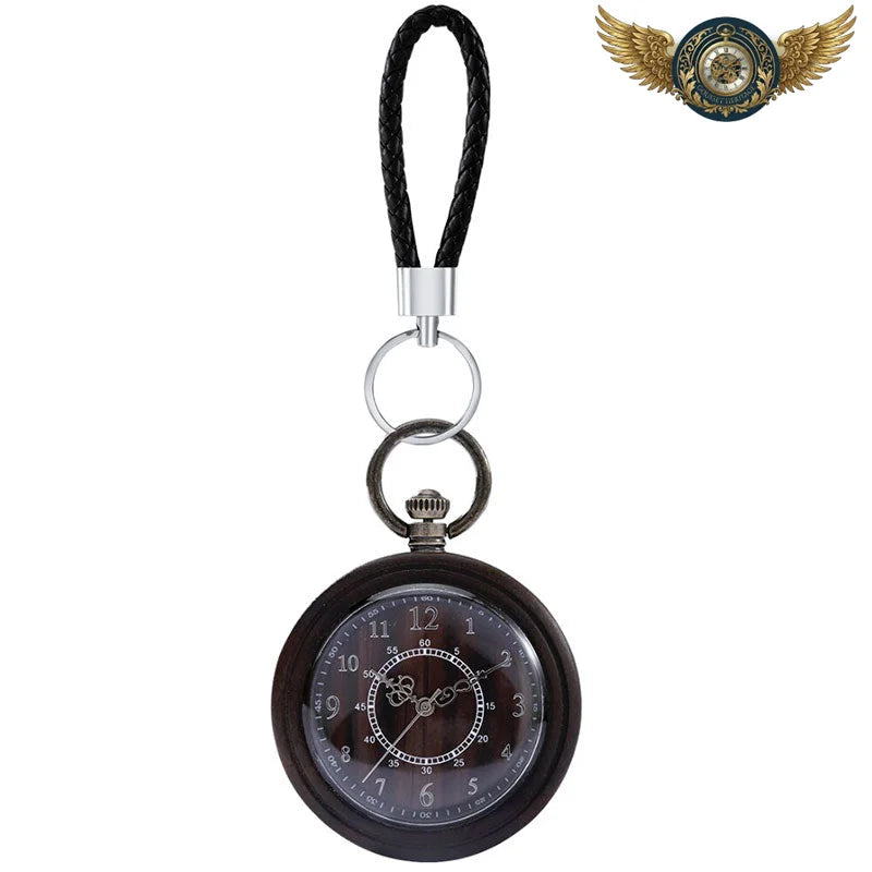 Le Naturaliste - Montre Gousset Bois Foncé, Mouvement Quartz. - Vue 3 - Gousset-heritage
