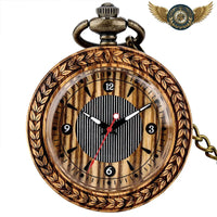 Le Naturaliste - Montre de Poche en Bois Quartz et Métal Gravé - Gousset-heritage