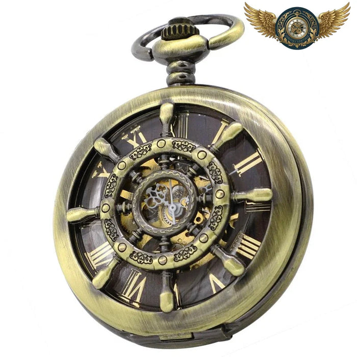 Le Navigateur | Montre Gousset Double Chasseur Squelette Bronze - Bronze - Gousset-heritage