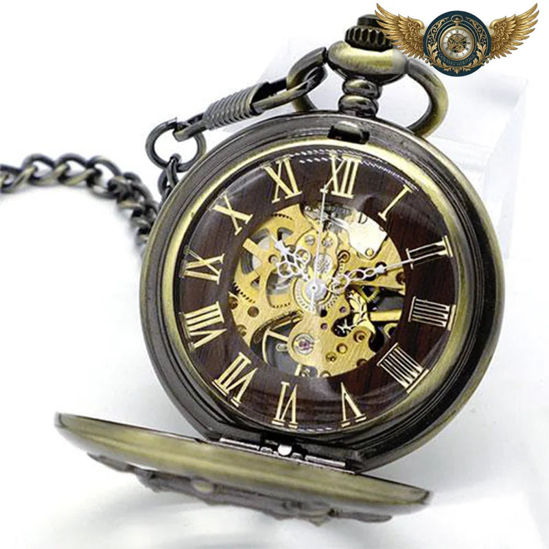 Le Navigateur | Montre Gousset Double Chasseur Squelette Bronze