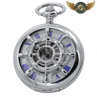 Le Navigateur | Montre Gousset Double Chasseur Squelette Bronze - modèle Argent - Gousset-heritage