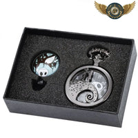 Le Nécro-Dandy - Montre Gousset Crâne Ajouré Noire Quartz - Gousset-heritage