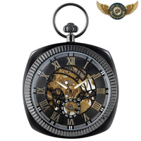 Le Néovictorien - Montre Squelette Manuelle Boîtier Coussin - modèle Noir - Gousset-heritage