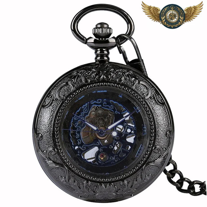 Le Nocturne - Montre Gousset Demi-Chasseur Mécanique Noire - Vue 1 - Gousset-heritage