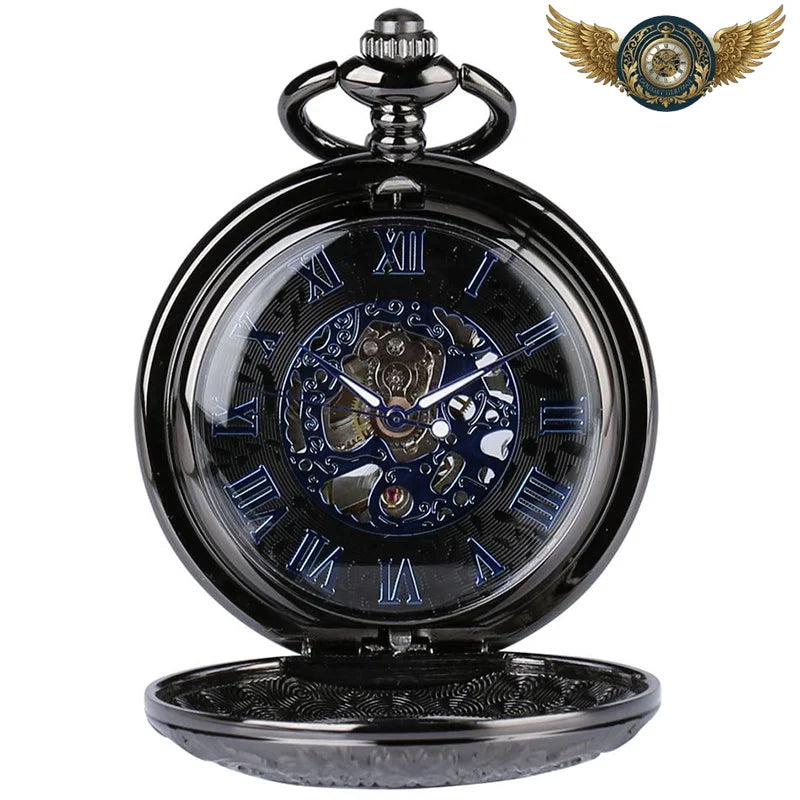 Le Nocturne - Montre Gousset Demi-Chasseur Mécanique Noire - Vue 2 - Gousset-heritage