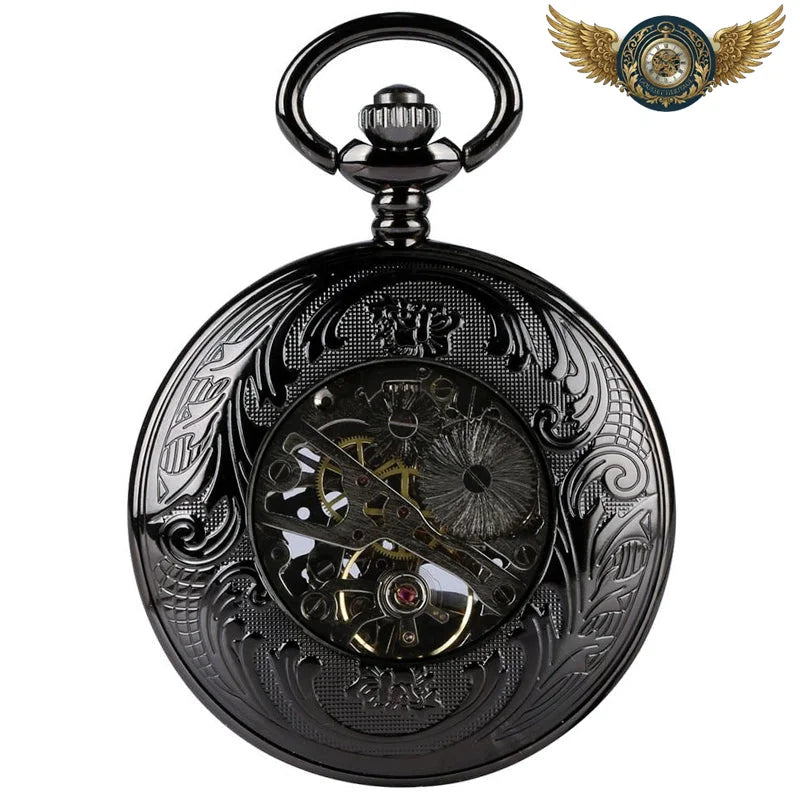 Le Nocturne - Montre Gousset Demi-Chasseur Mécanique Noire - Vue 3 - Gousset-heritage