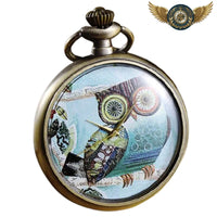Le Nocturne - Montre Gousset Hibou, Patine Bronze Antique - Gousset-heritage