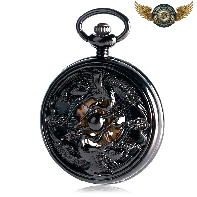 Le Nocturne Gravé - Gousset Squelette Acier PVD Anthracite - Vue 4 - Gousset-heritage