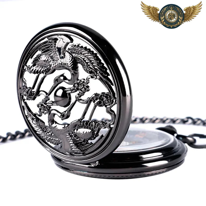 Le Nocturne Gravé - Gousset Squelette Acier PVD Anthracite - Vue 5 - Gousset-heritage