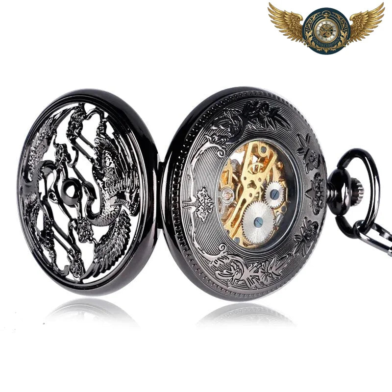 Le Nocturne Gravé - Gousset Squelette Acier PVD Anthracite - Vue 6 - Gousset-heritage