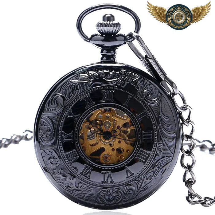 Le Noir Absolu - Montre Gousset Mécanique Double Chasseur - Vue 1 - Gousset-heritage