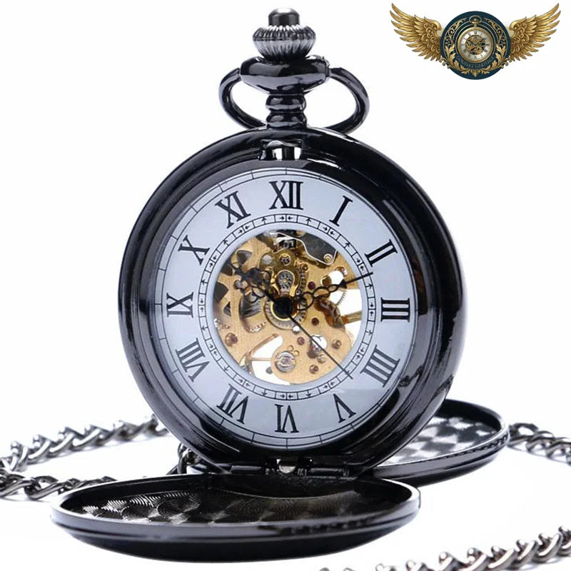 Le Noir Absolu - Montre Gousset Mécanique Double Chasseur - Vue 2 - Gousset-heritage