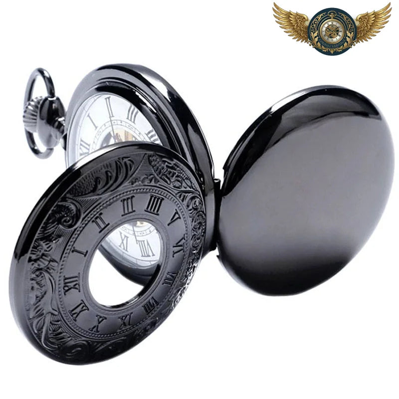 Le Noir Absolu - Montre Gousset Mécanique Double Chasseur - Vue 3 - Gousset-heritage
