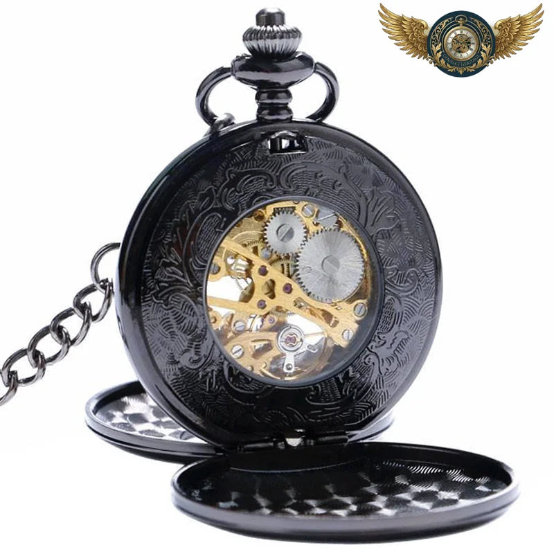 Le Noir Absolu - Montre Gousset Mécanique Double Chasseur - Vue 4 - Gousset-heritage