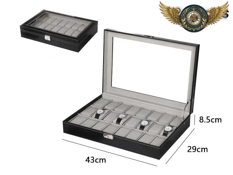 Le Nomade Duo - Coffret de Voyage Simili Cuir Noir 2 Montres - Vue 15 - Gousset-heritage