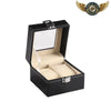Le Nomade Duo - Coffret de Voyage Simili Cuir Noir 2 Montres - Beige 2 Slots - Gousset-heritage