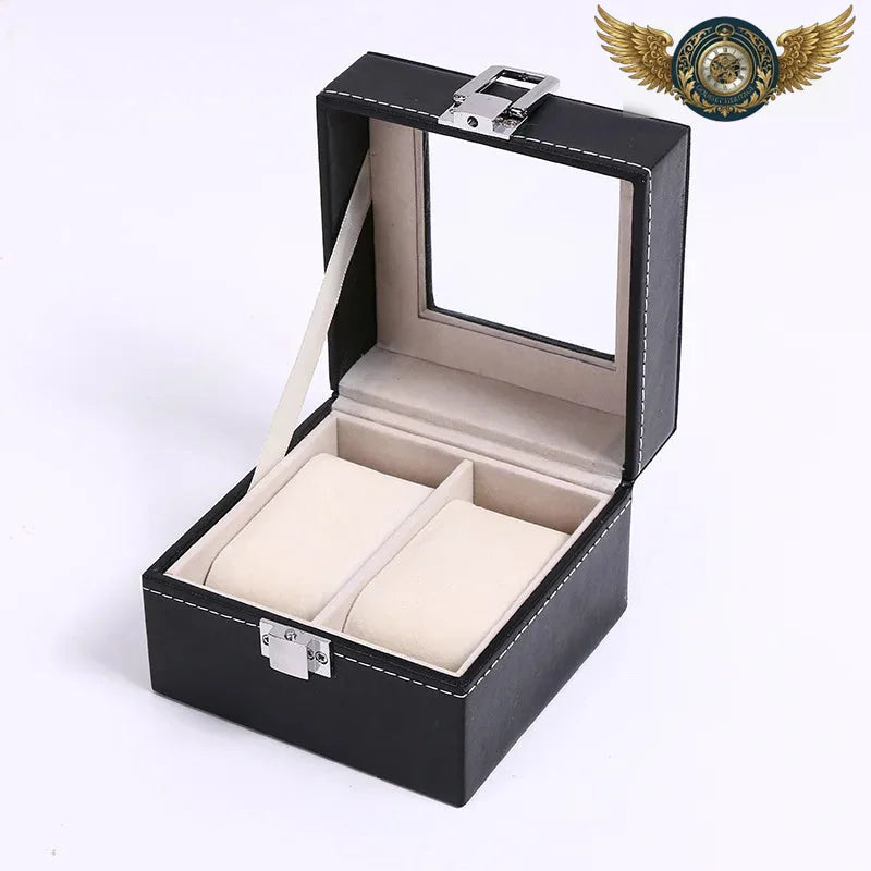 Le Nomade Duo - Coffret de Voyage Simili Cuir Noir 2 Montres - Vue 2 - Gousset-heritage