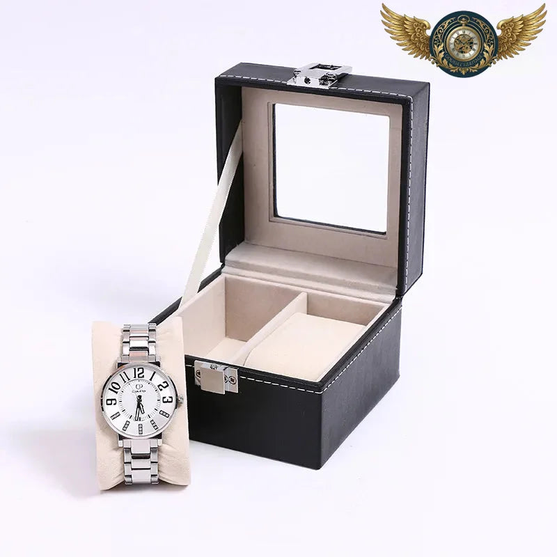 Le Nomade Duo - Coffret de Voyage Simili Cuir Noir 2 Montres - Vue 3 - Gousset-heritage