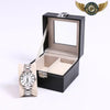 Le Nomade Duo - Coffret de Voyage Simili Cuir Noir 2 Montres - Vue 3 - Gousset-heritage