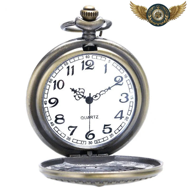 Le Paon d'Ornement - Montre Sautoir Chasseur Quartz Bronze