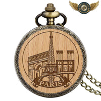 Le Parisien - Montre Gousset Chasseur Bronze et Bois Gravé - Gousset-heritage