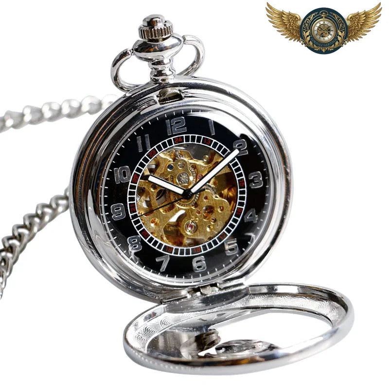 Le Phénix - Montre Gousset Automatique Chasseur Squelette Gravé - Vue 2 - Gousset-heritage