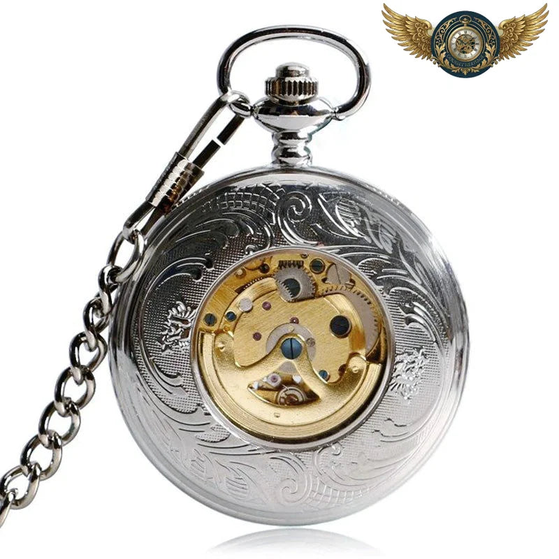 Le Phénix - Montre Gousset Automatique Chasseur Squelette Gravé - Vue 3 - Gousset-heritage