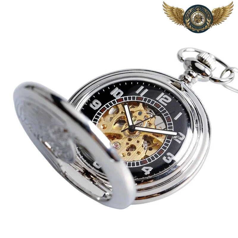 Le Phénix - Montre Gousset Automatique Chasseur Squelette Gravé - Vue 5 - Gousset-heritage