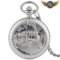 Le Rail Impérial - Montre Gousset Mécanique Chasseur Gravée - modèle Argent - Gousset-heritage