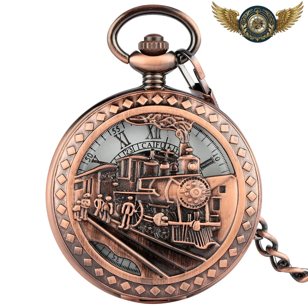 Le Rail Impérial - Montre Gousset Mécanique Chasseur Gravée - Cuivre - Gousset-heritage