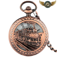 Le Rail Impérial - Montre Gousset Mécanique Chasseur Gravée - modèle Cuivre - Gousset-heritage