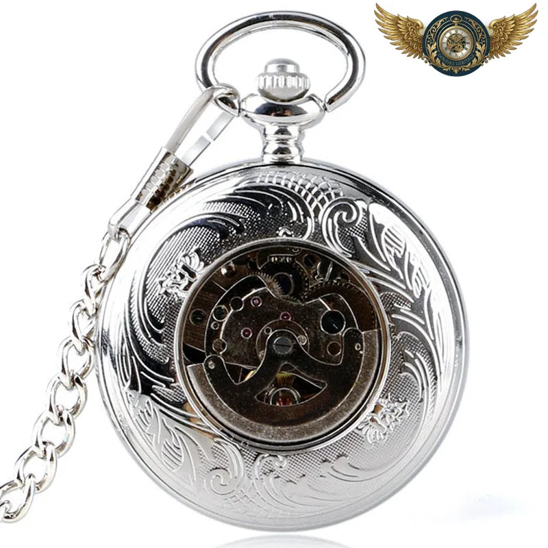 Le Régent – Montre Gousset Automatique Gravée Bleu Nuit - Vue 2 - Gousset-heritage