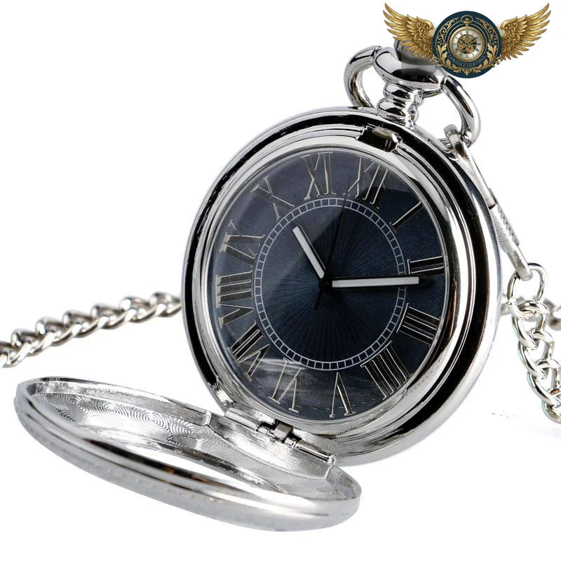 Le Régent – Montre Gousset Automatique Gravée Bleu Nuit - Vue 3 - Gousset-heritage